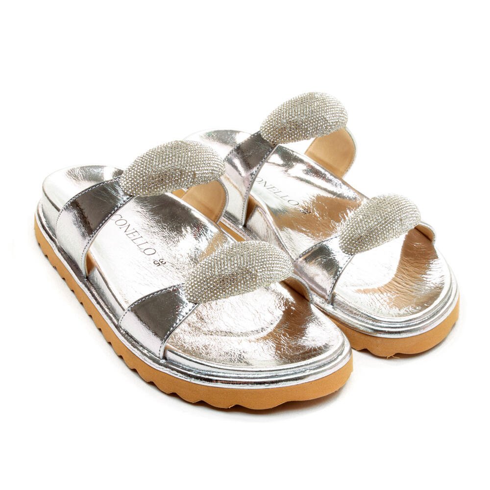 Sandália Papete Couro Prata Cecconello 2491017-2 Prata 3