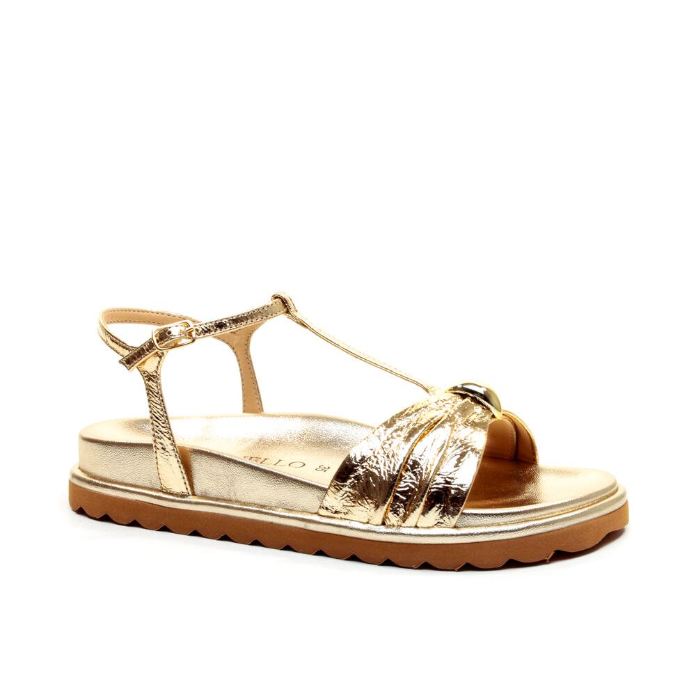 Sandália Papete Couro Ouro Light Cecconello 2638004-2 Ouro Light 3