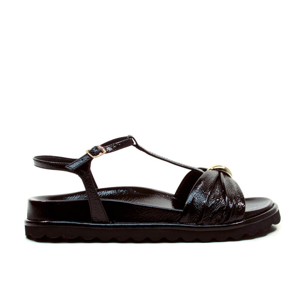 Sandália Papete Couro Preto Cecconello 2638004-6