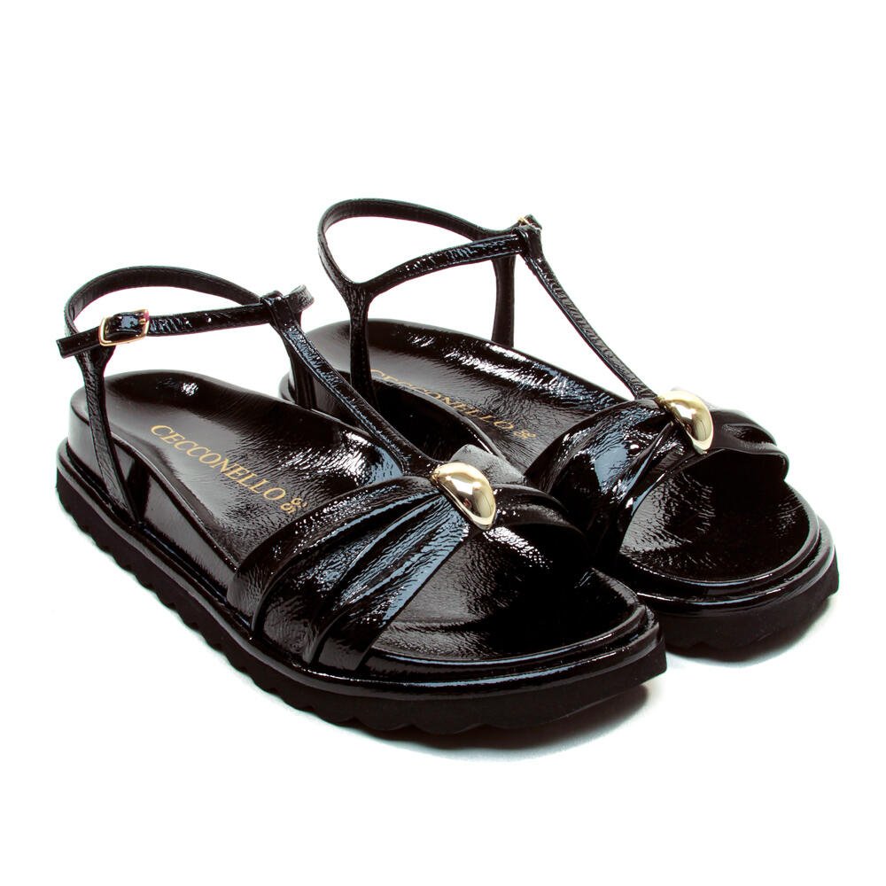 Sandália Papete Couro Preto Cecconello 2638004-6 Preto 4