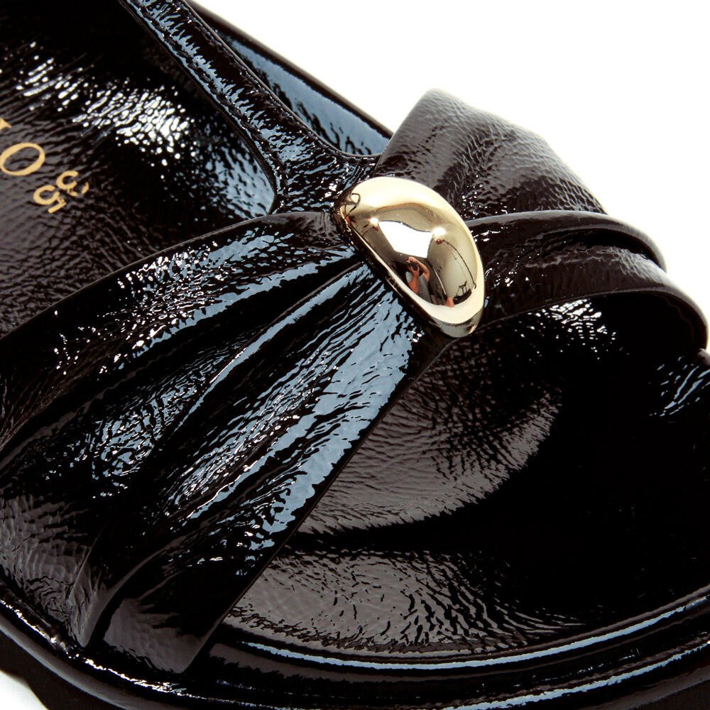 Sandália Papete Couro Preto Cecconello 2638004-6 Preto 5