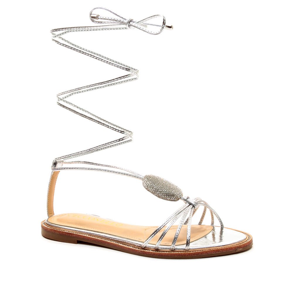 Sandália Rasteira Couro Prata Cecconello 2503005-2 Prata 3