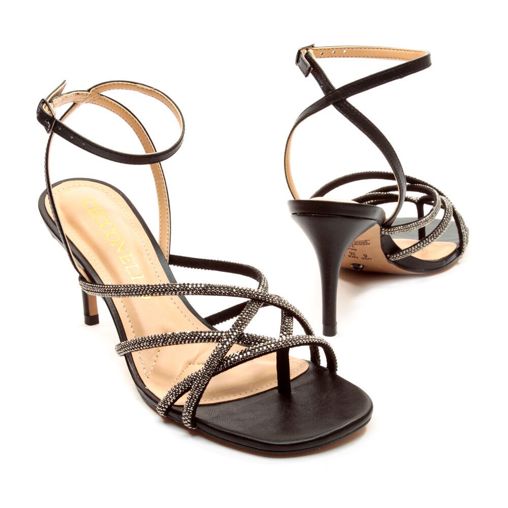 Sandália Couro Preto Salto Médio Cecconello 2546005-2 Preto 5