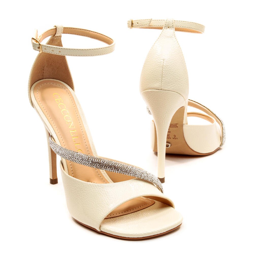 Sandália Off White Salto Alto Cecconello 2551004-3 Off White 2