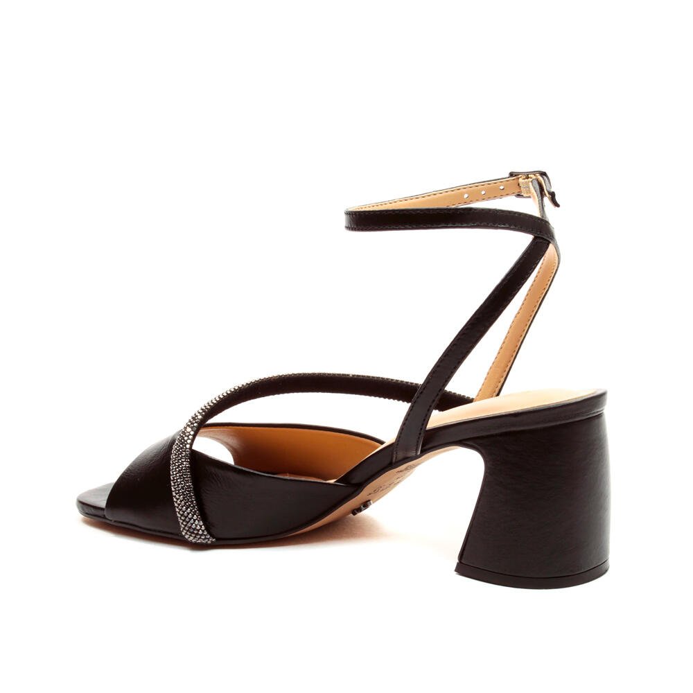 Sandália Couro Preto Salto Bloco Médio Cecconello 2564001-3 Preto 4