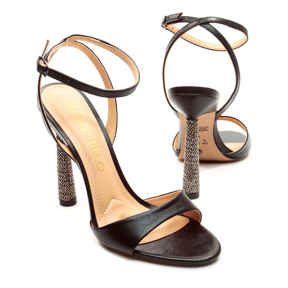 Sandália Couro Preto Salto Alto Cecconello 2610003-1 Preto 5