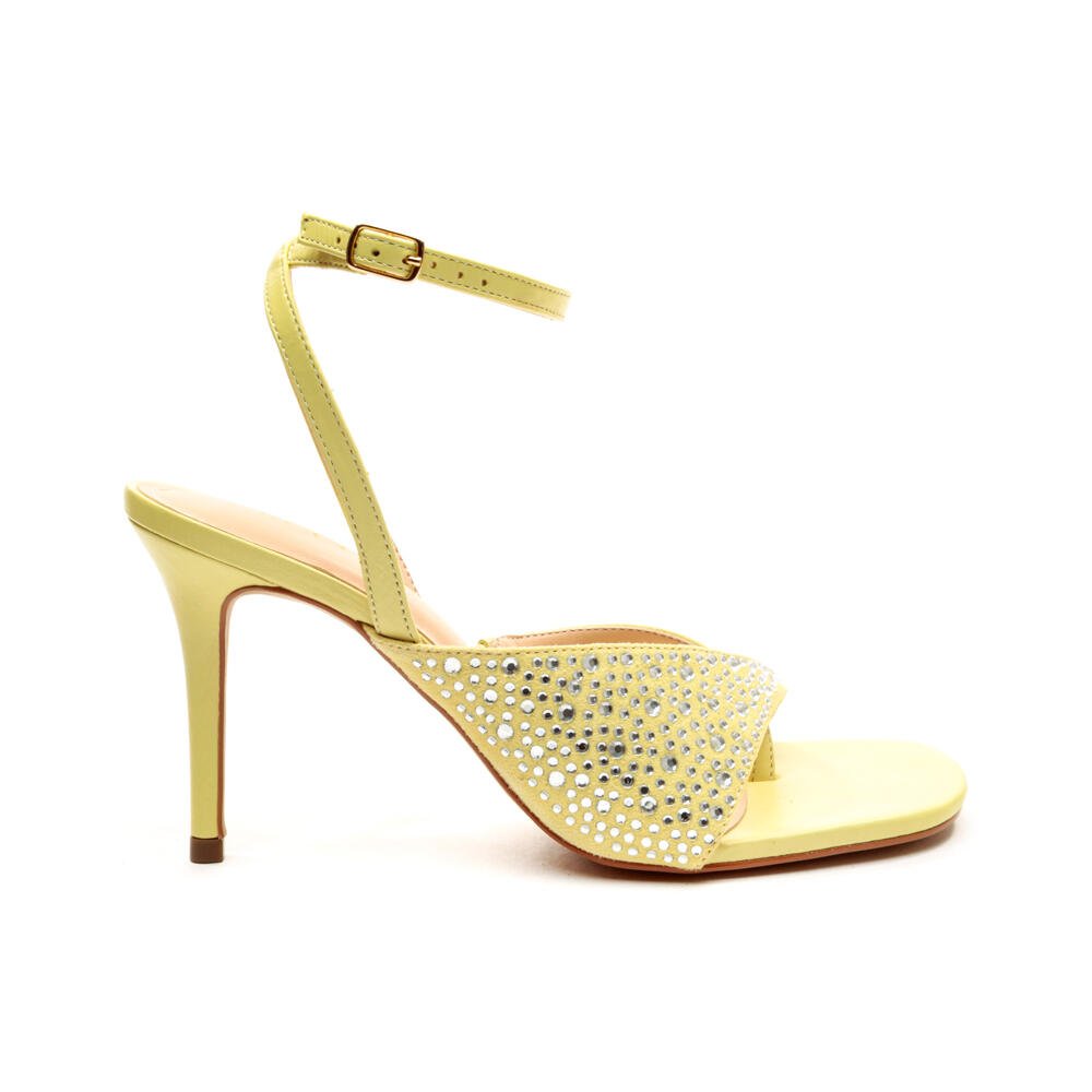 Sandália Couro Amarelo Salto Alto Cecconello 2599002-2