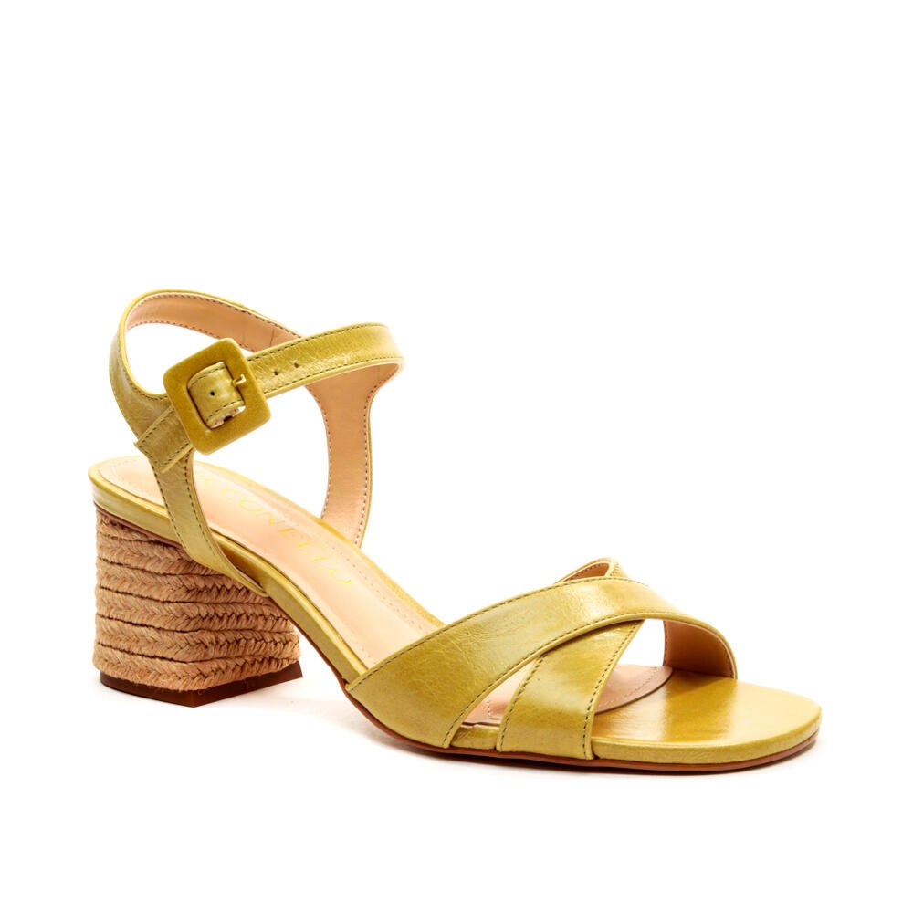 Sandália Couro Verde Salto Médio Cecconello 2604002-1 Verde 3