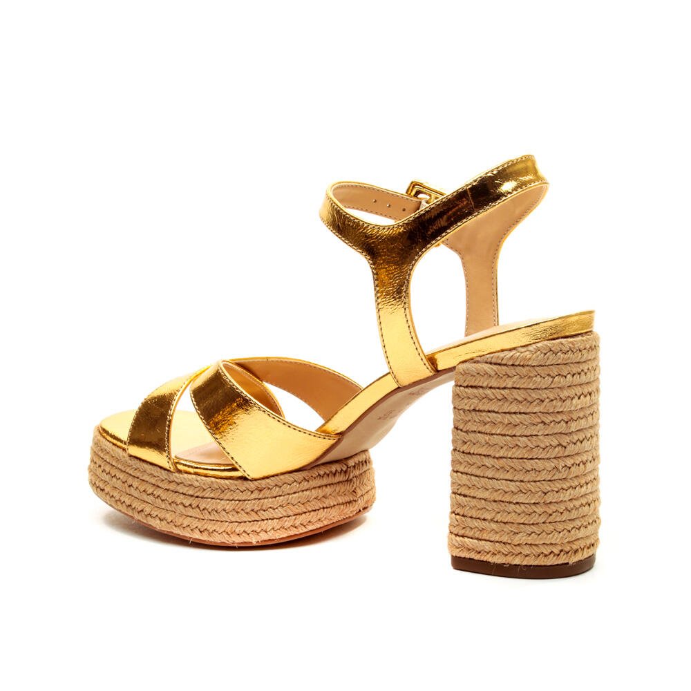 Sandália Couro Ouro Salto Alto Cecconello 2606001-4 Ouro 3