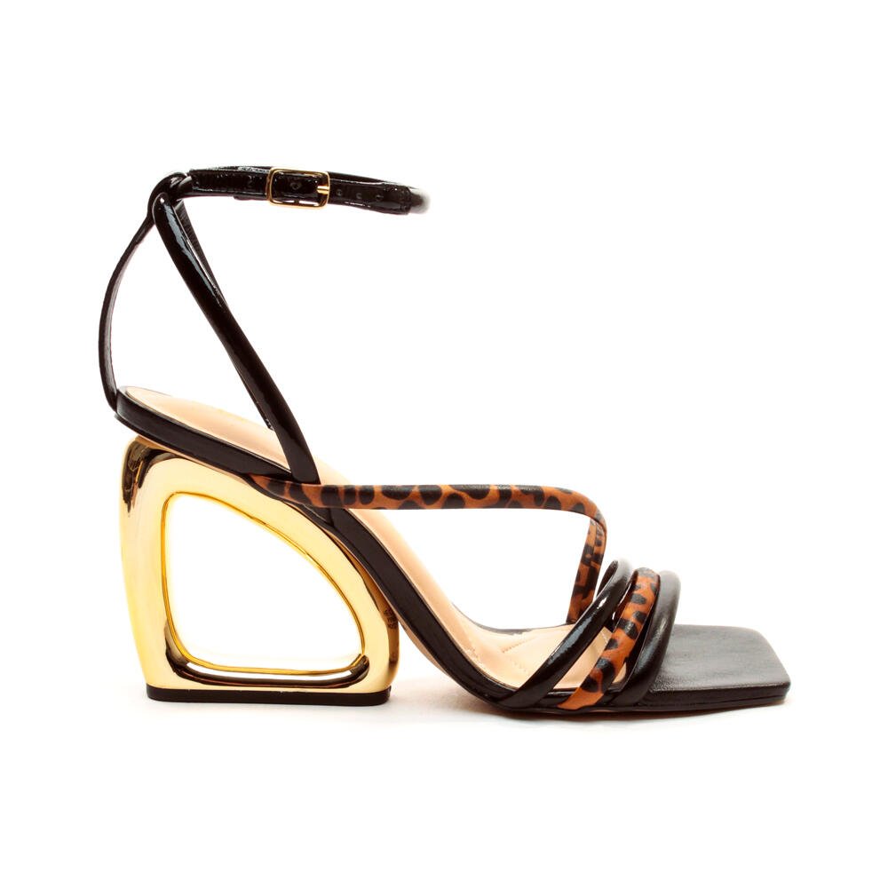 Sandália Preto Salto Alto Vazado Cecconello 2246002-10