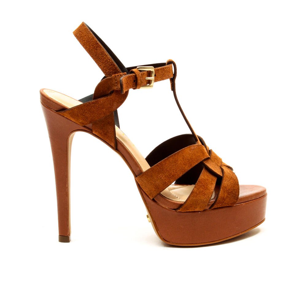 Sandália Couro Marrom Plataforma Cecconello 2668001-3