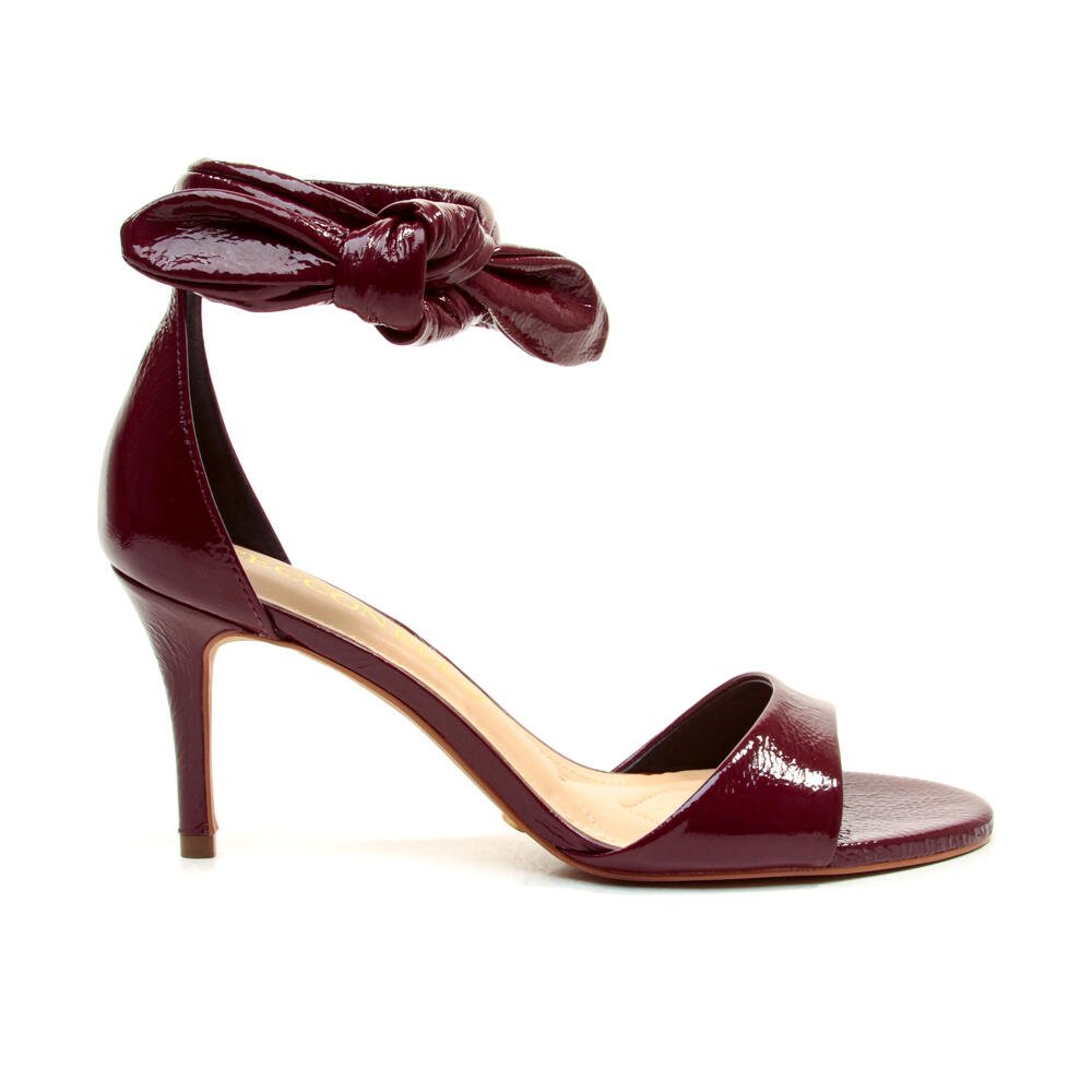 Sandália Couro Bordô Salto Médio Cecconello 2538010-18