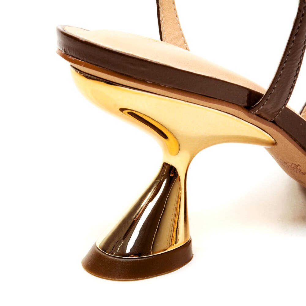 Sandália Couro Marrom Salto Médio Cecconello 2656004-1 Marrom 5