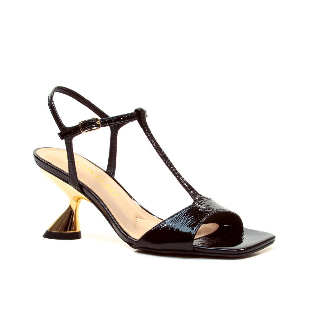 Sandália Couro Preto Salto Médio Cecconello 2656004-5 Preto 2