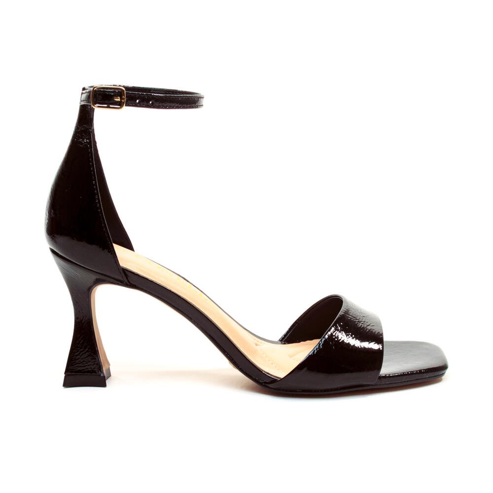 Sandália Couro Preto Salto Médio Cecconello 2694002-1