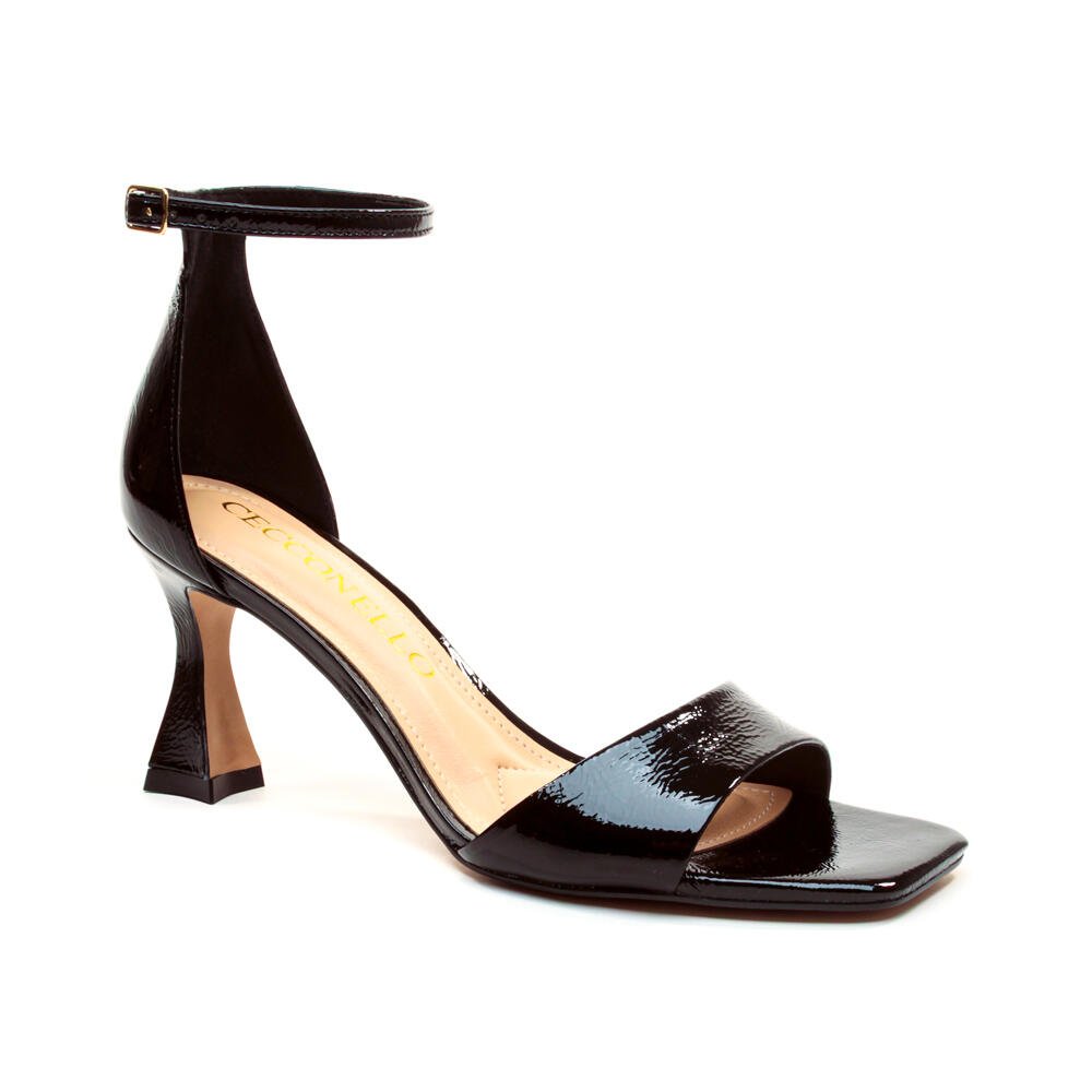 Sandália Couro Preto Salto Médio Cecconello 2694002-1 Preto 3