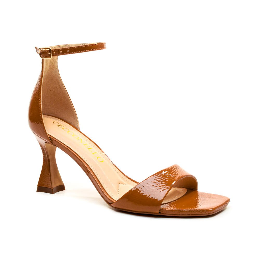 Sandália Couro Marrom Salto Médio Cecconello 2694002-3 Marrom 4