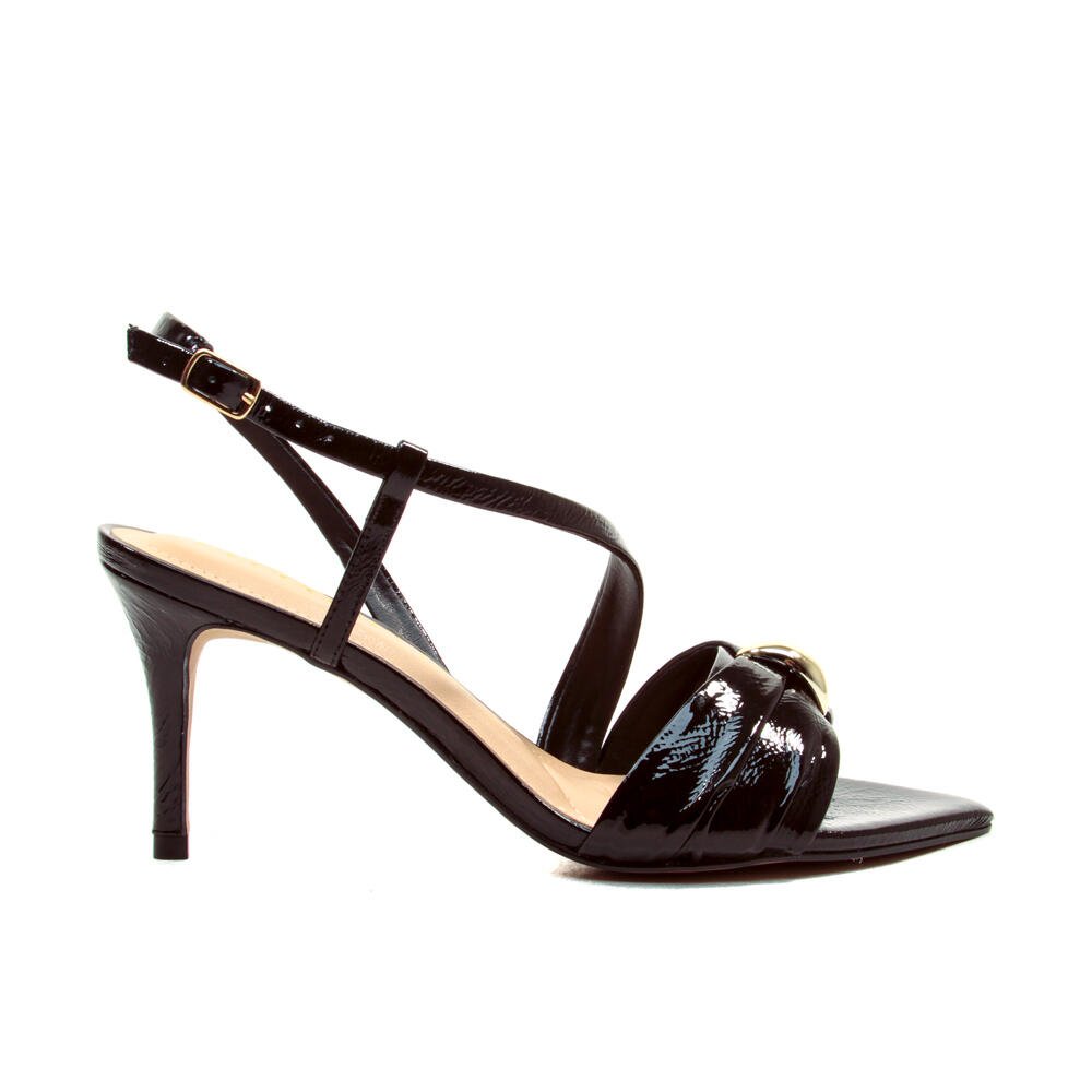 Sandália Couro Preto Salto Médio Cecconello 2695001-4