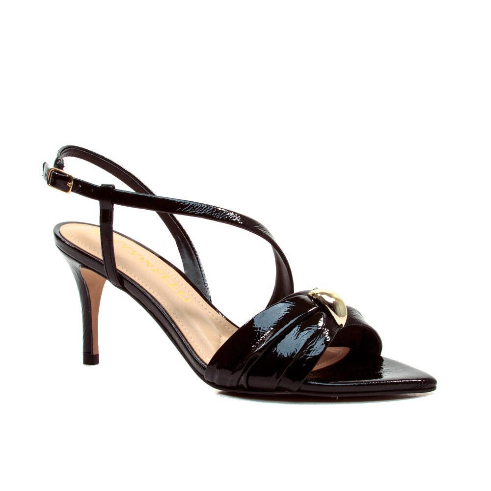 Sandália Couro Preto Salto Médio Cecconello 2695001-4 Preto 2