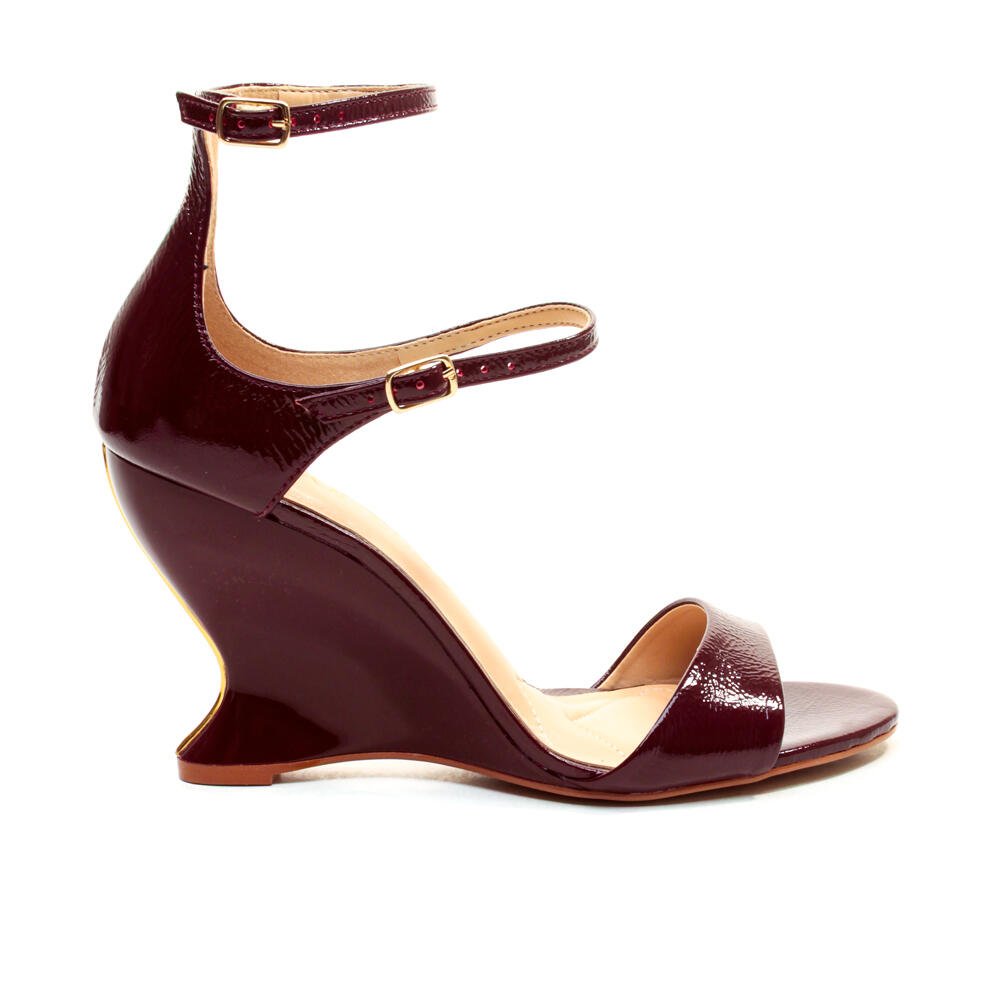 Sandália Couro Bordô Salto Alto Cecconello 2697002-1