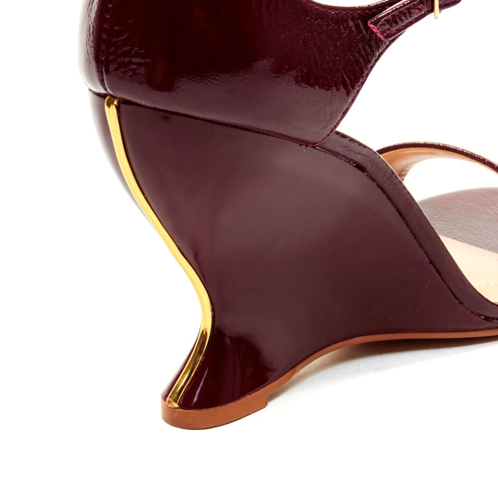 Sandália Couro Bordô Salto Alto Cecconello 2697002-1 Bordô 5