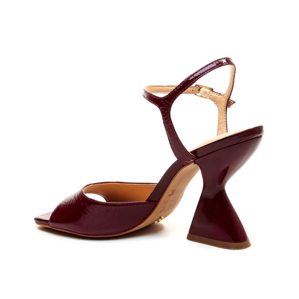 Sandália Couro Bordô Salto Alto Cecconello 2701001-1 Bordô 4