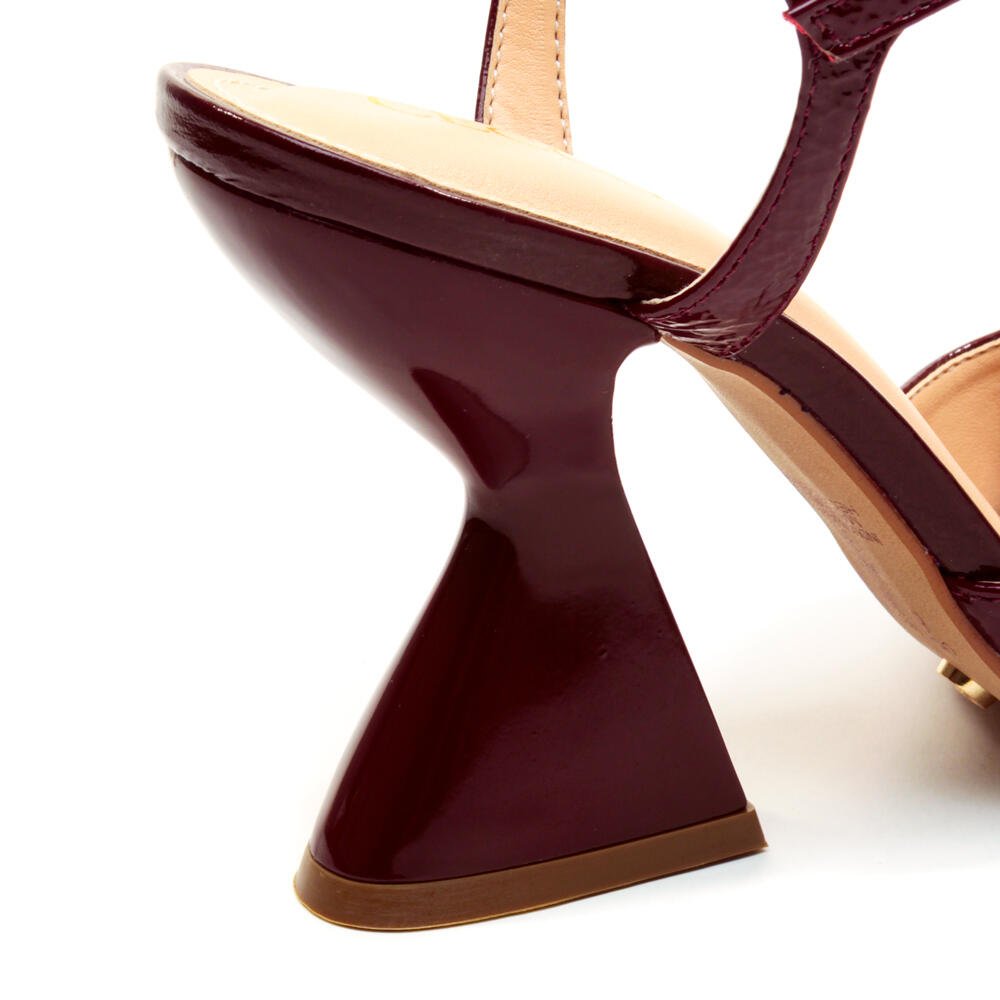 Sandália Couro Bordô Salto Alto Cecconello 2701001-1 Bordô 5