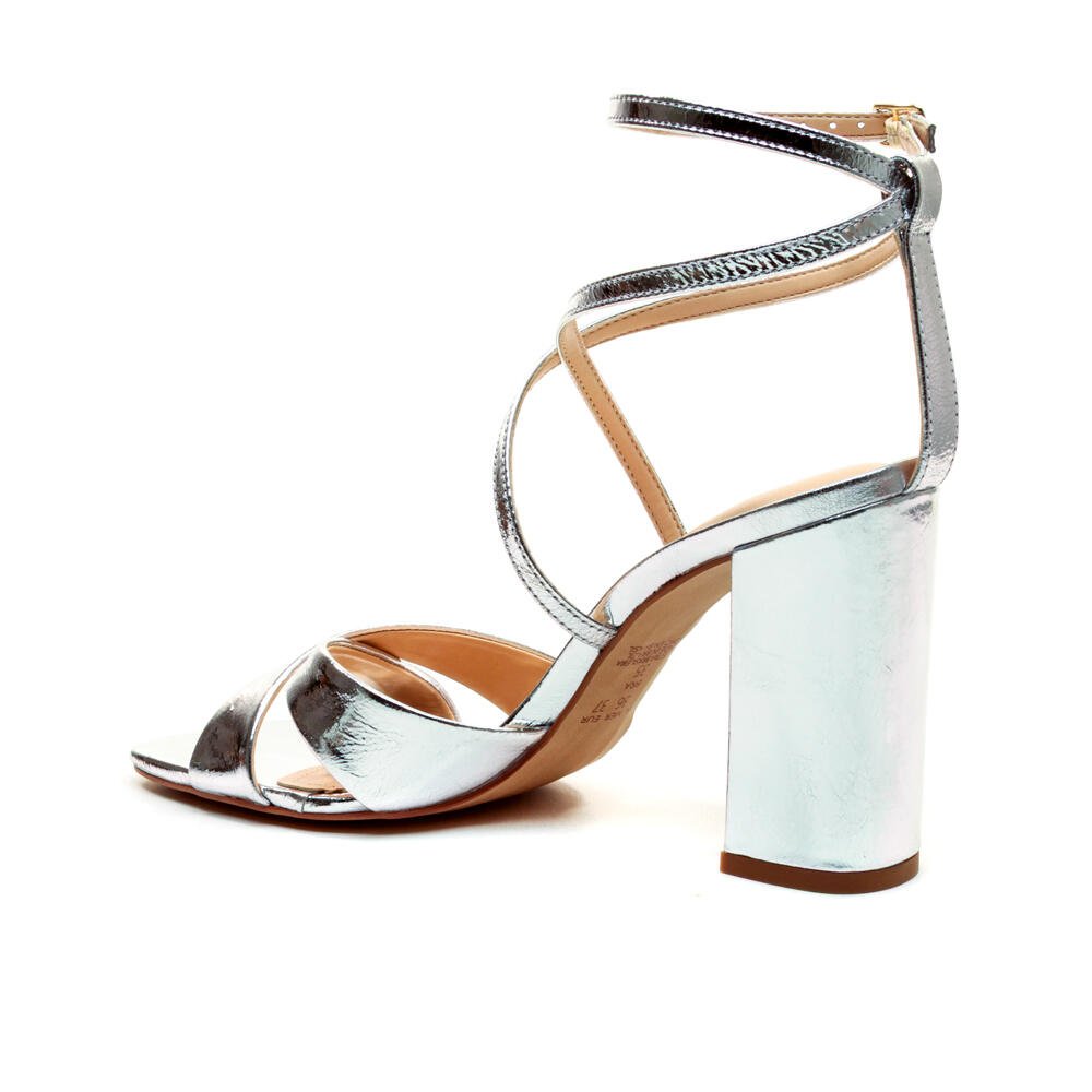 Sandália Couro Prata Salto Alto Cecconello 2702001-2 Prata 4