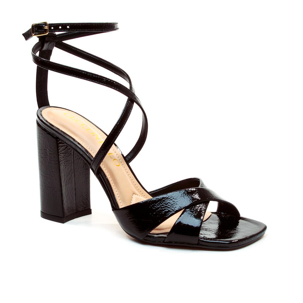 Sandália Couro Preto Salto Alto Cecconello 2702001-3 Preto 3