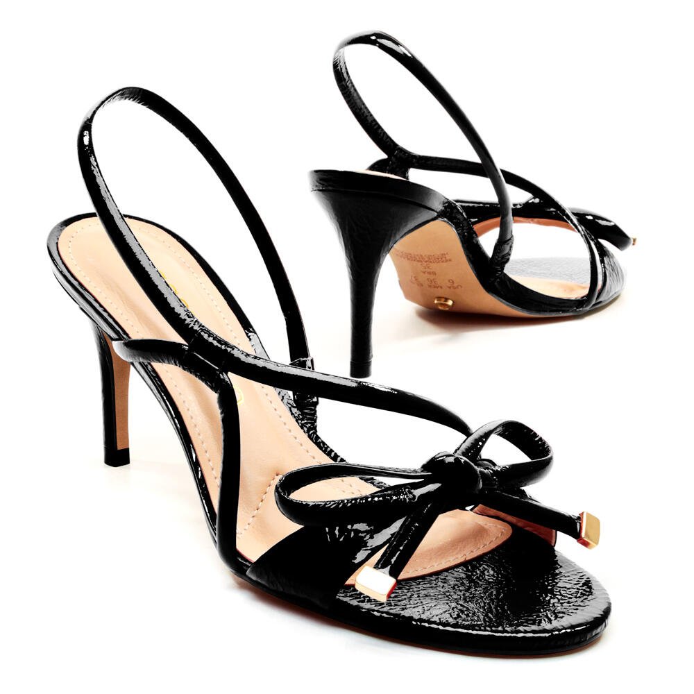 Sandália Couro Preto Salto Médio Cecconello 2690001-3 Preto 5