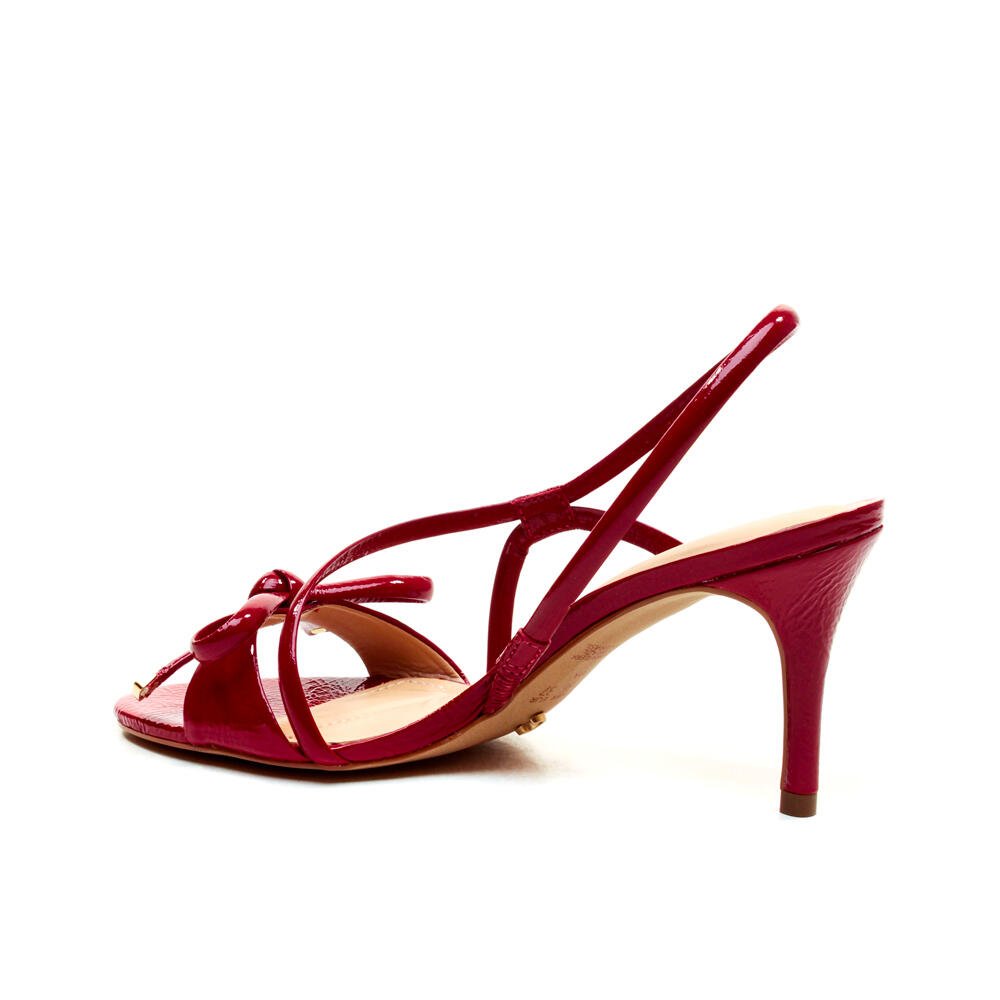 Sandália Couro Vermelho Salto Médio Cecconello 2690001-5 Vermelho 3