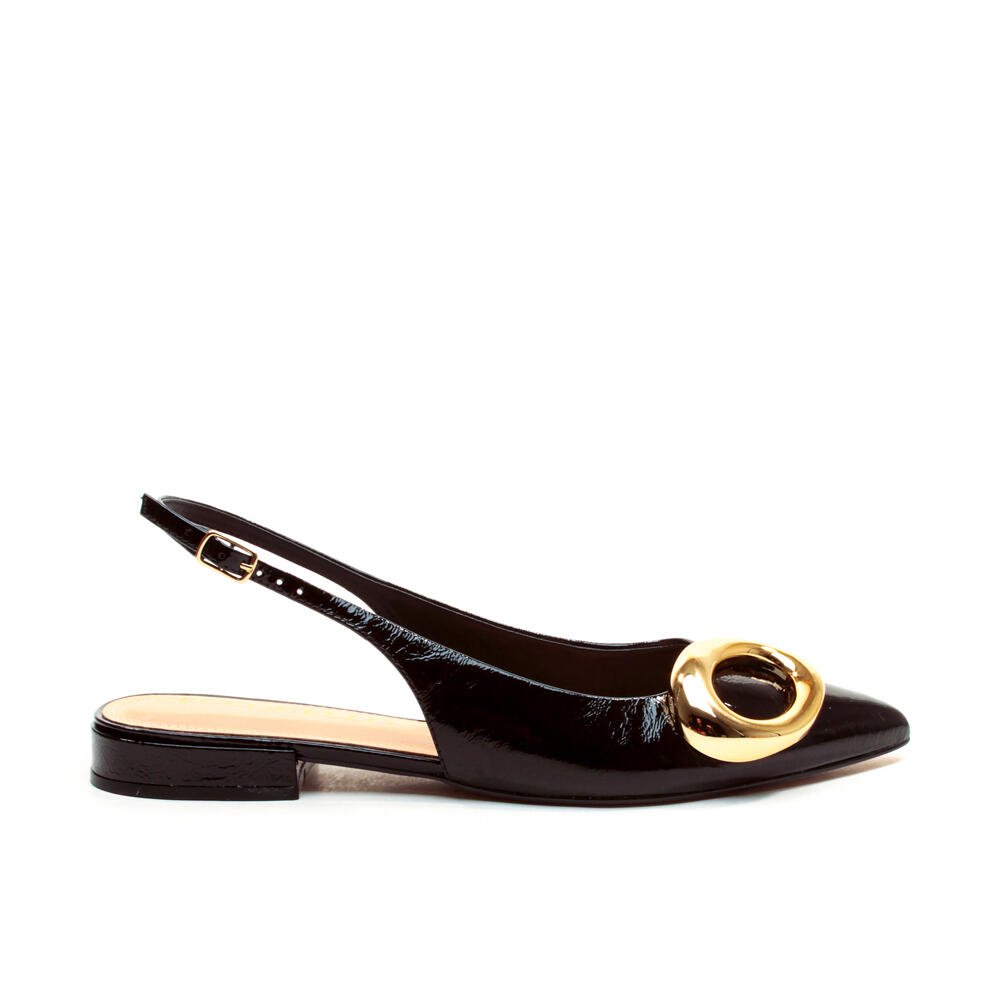 Sapatilha Slingback Couro Preto Cecconello 2628004-2