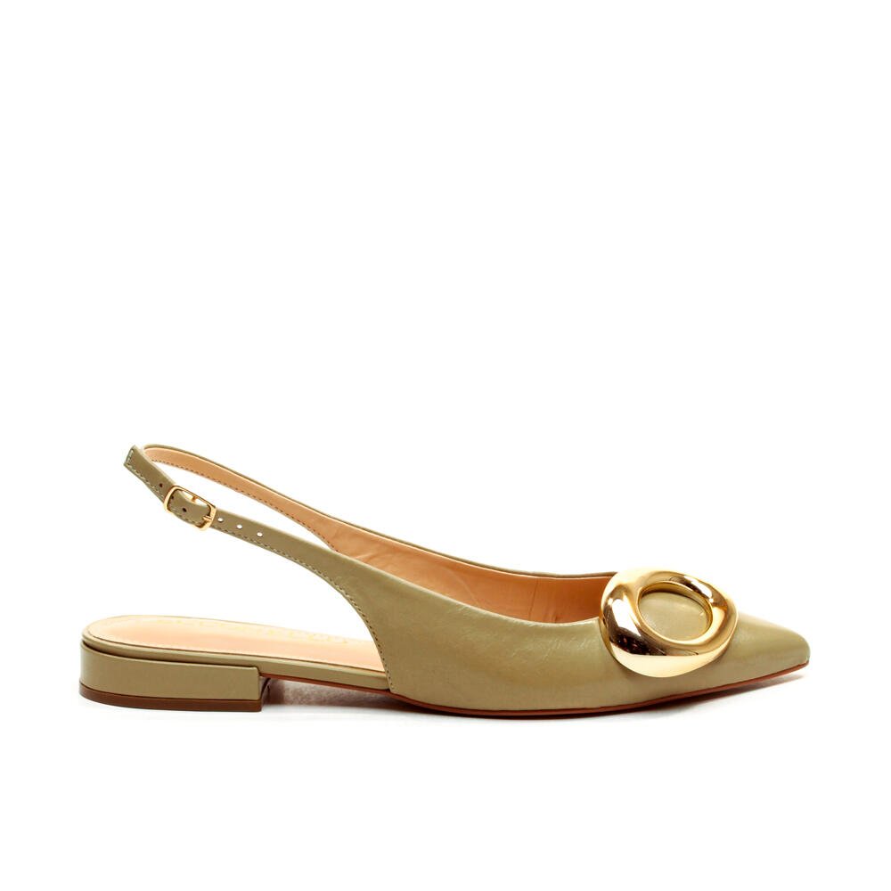 Sapatilha Slingback Couro Verde Cecconello 2628004-3