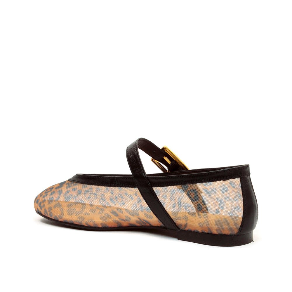 Sapatilha Couro Preto Cecconello 2635007-1 Preto/Onça 4