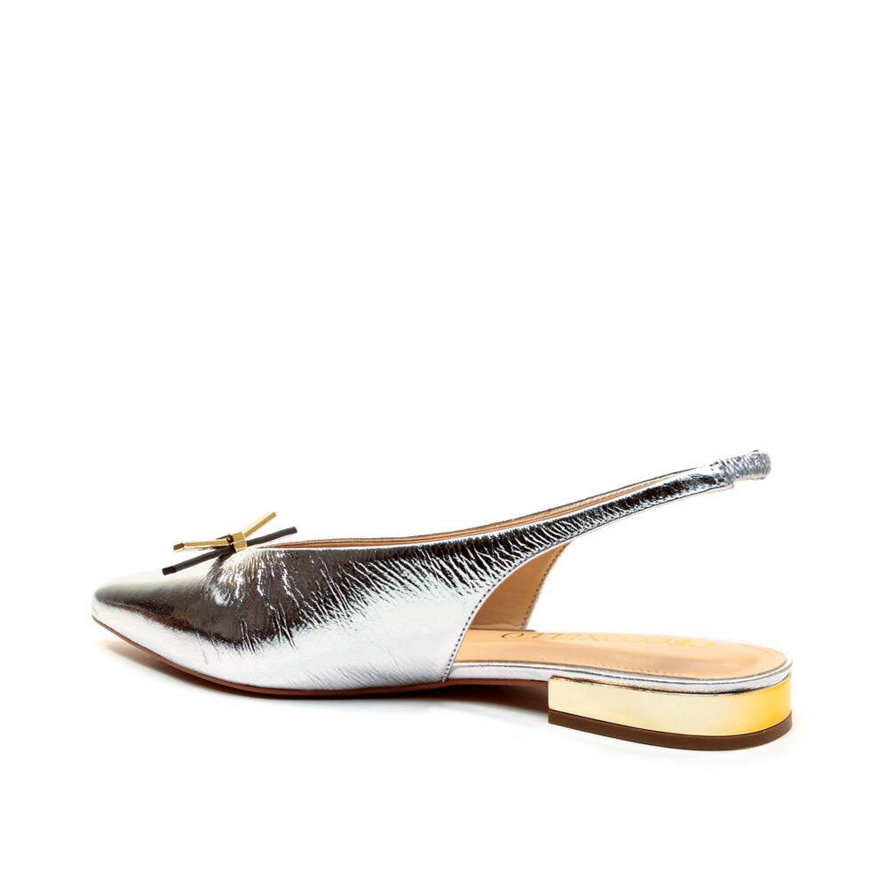 Sapatilha Slingback Couro Prata Cecconello 2641002-1 Prata 4