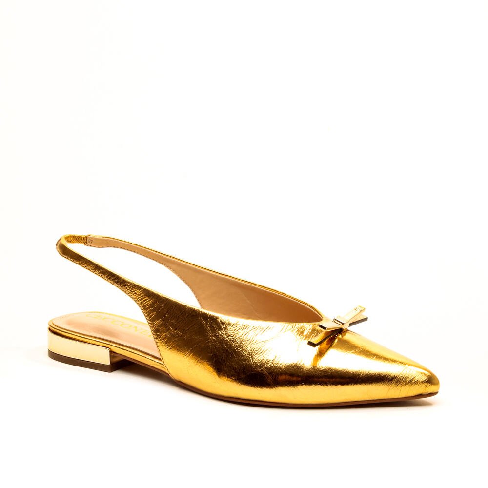 Sapatilha Slingback Couro Ouro Cecconello 2641002-2 Ouro 3