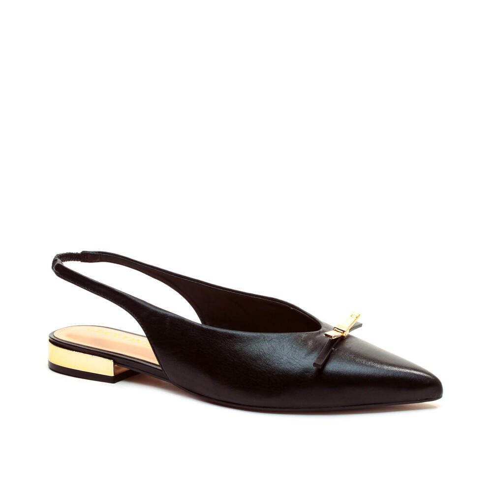 Sapatilha Slingback Couro Preto Cecconello 2641002-3 Preto 3