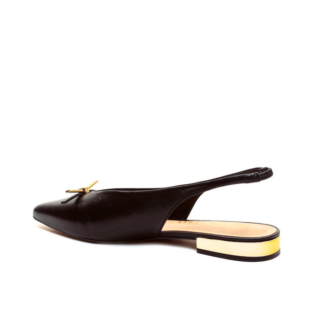 Sapatilha Slingback Couro Preto Cecconello 2641002-3 Preto 4