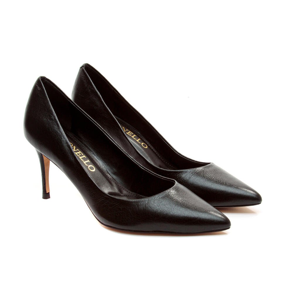 Scarpin Couro Preto Salto Médio Cecconello 2399001-3 Preto 5