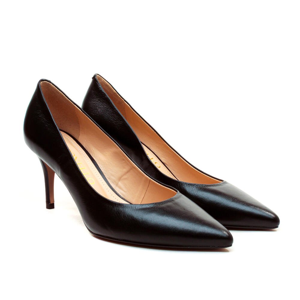 Scarpin Couro Preto Salto Médio Cecconello 2399001-20 Preto 4