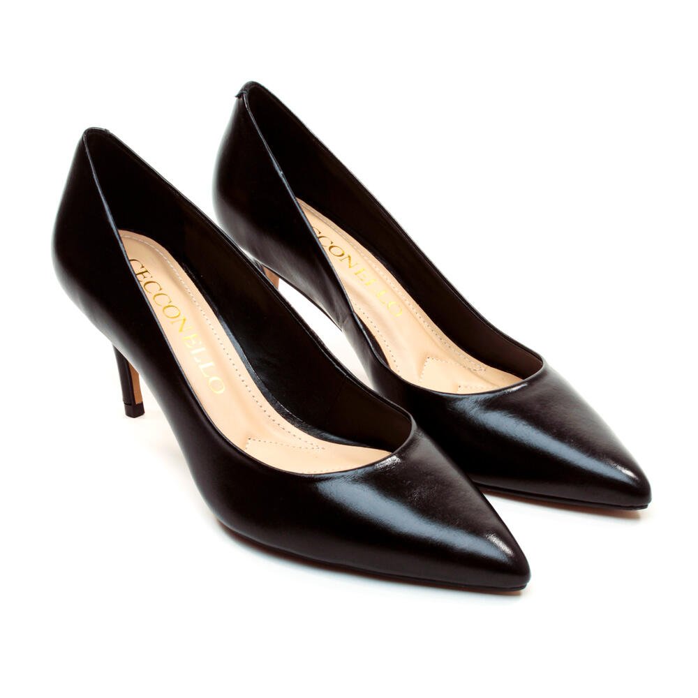 Scarpin Couro Preto Salto Médio Cecconello 2399001-22 Preto 5
