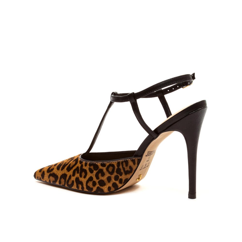 Slingback Couro Pelo Onça Salto Alto Cecconello 2624003-1 Onça/Camel 4