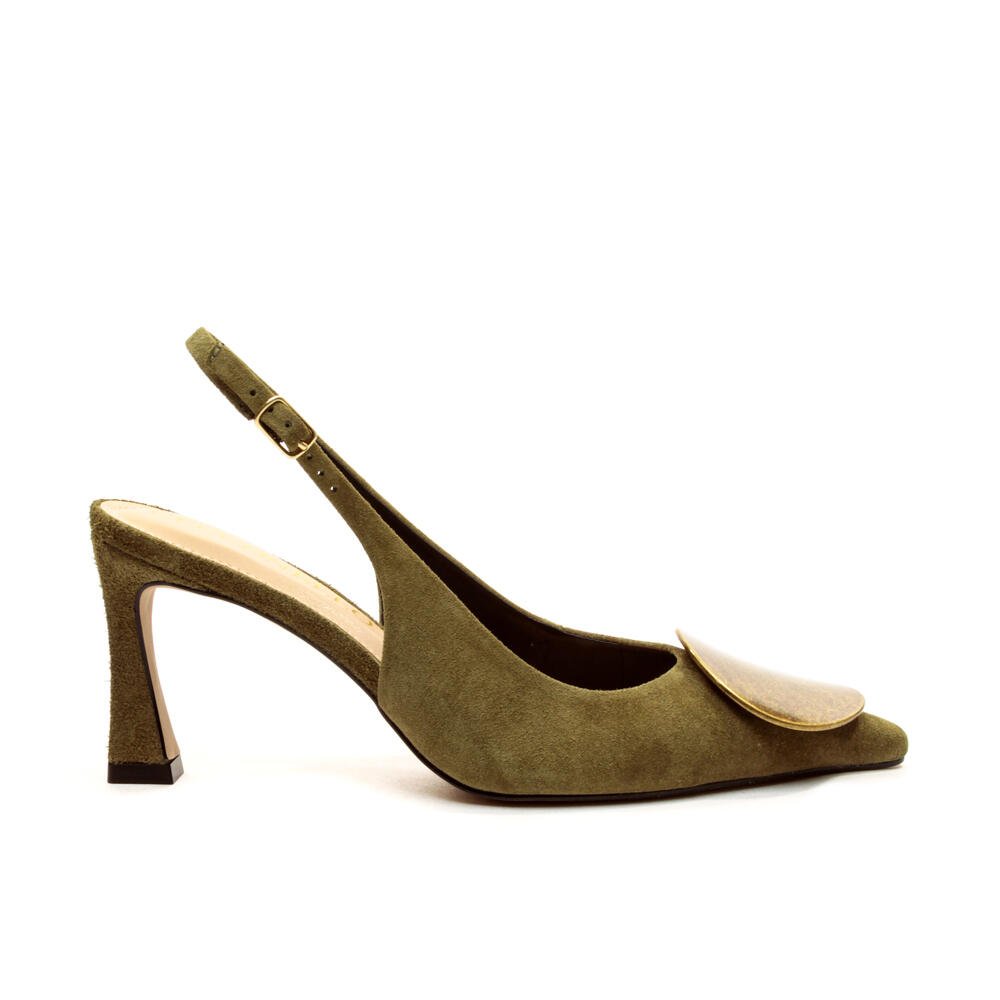 Slingback Couro Verde Salto Médio Cecconello 2640002-2