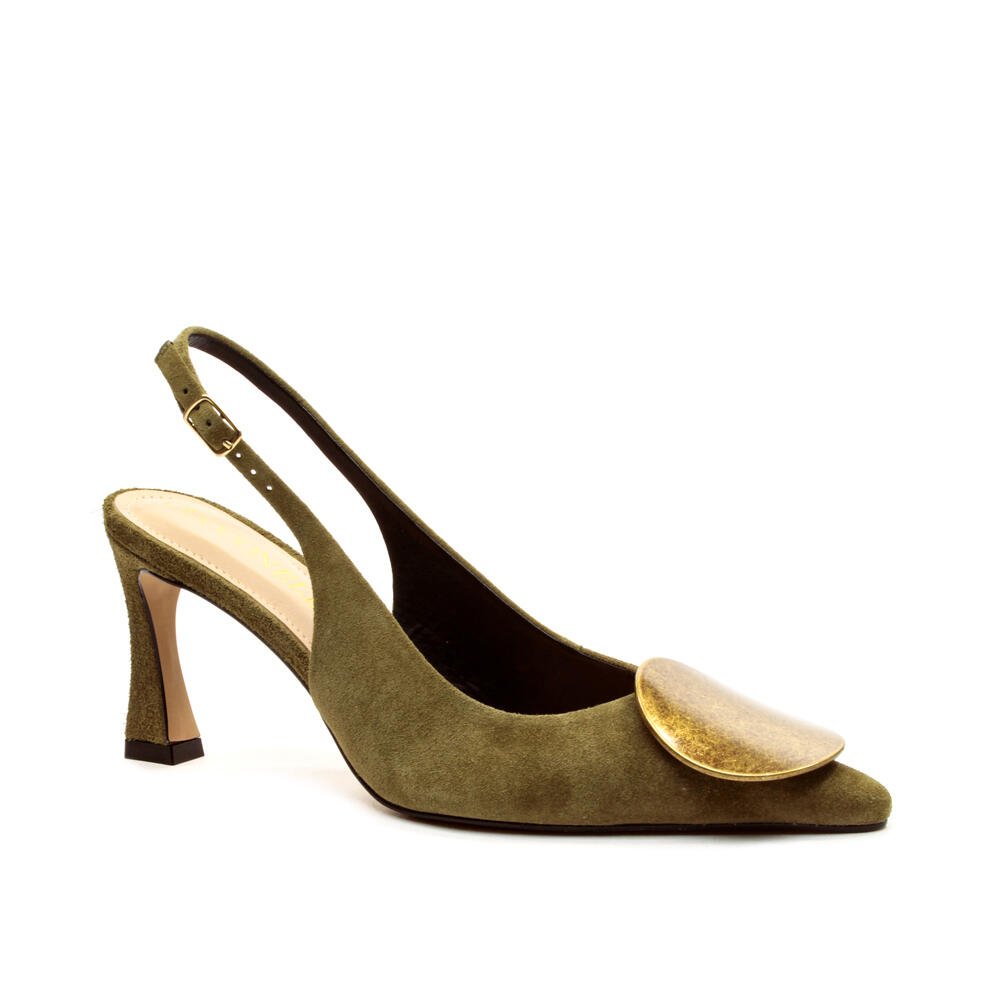 Slingback Couro Verde Salto Médio Cecconello 2640002-2 Verde 3