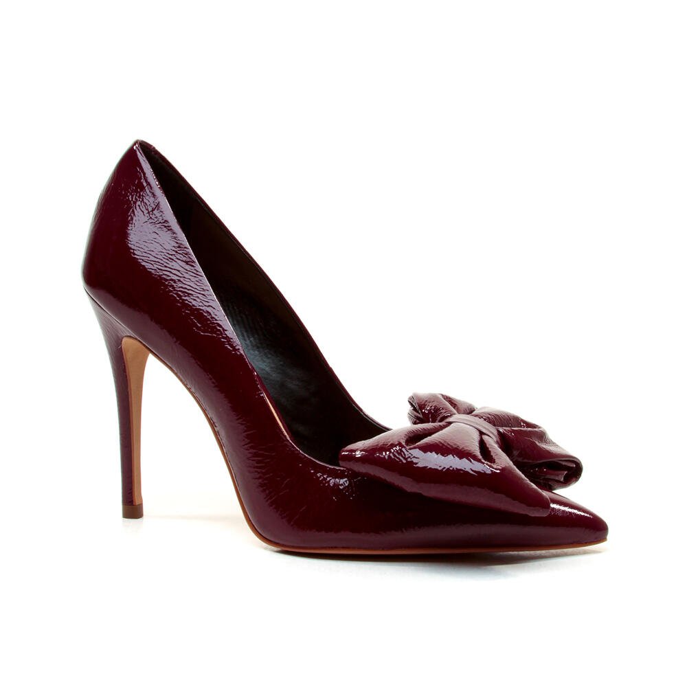 Scarpin Couro Bordô Salto Alto Cecconello 2396004-13 Bordô 2