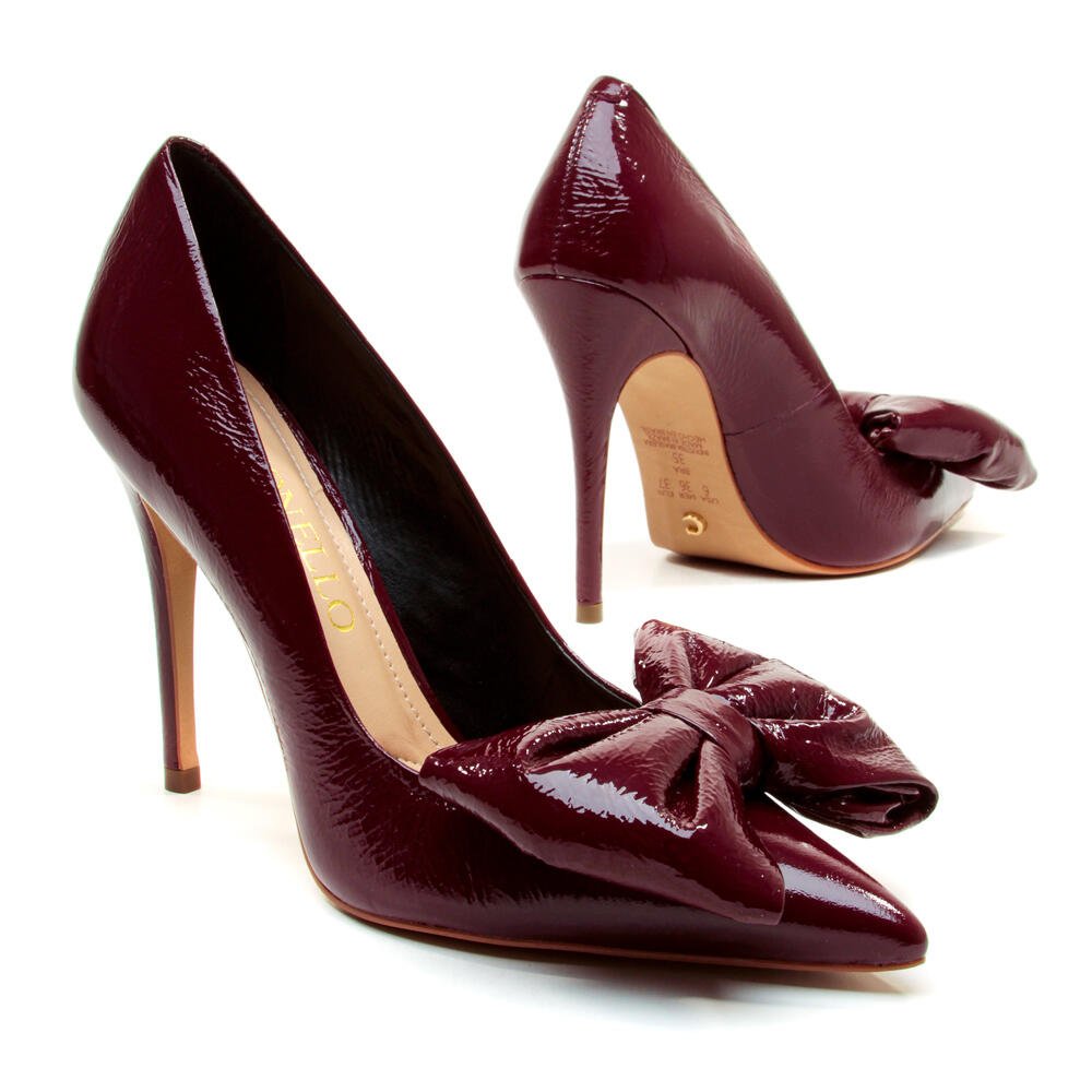 Scarpin Couro Bordô Salto Alto Cecconello 2396004-13 Bordô 4