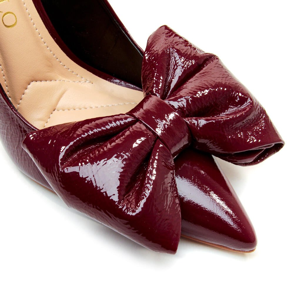 Scarpin Couro Bordô Salto Alto Cecconello 2396004-13 Bordô 5