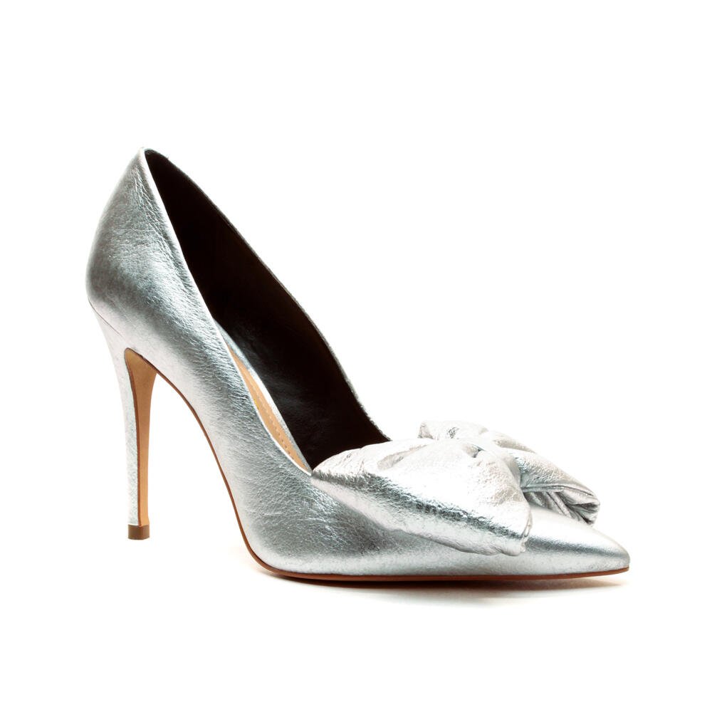 Scarpin Couro Prata Salto Alto Cecconello 2396004-6 Prata 3