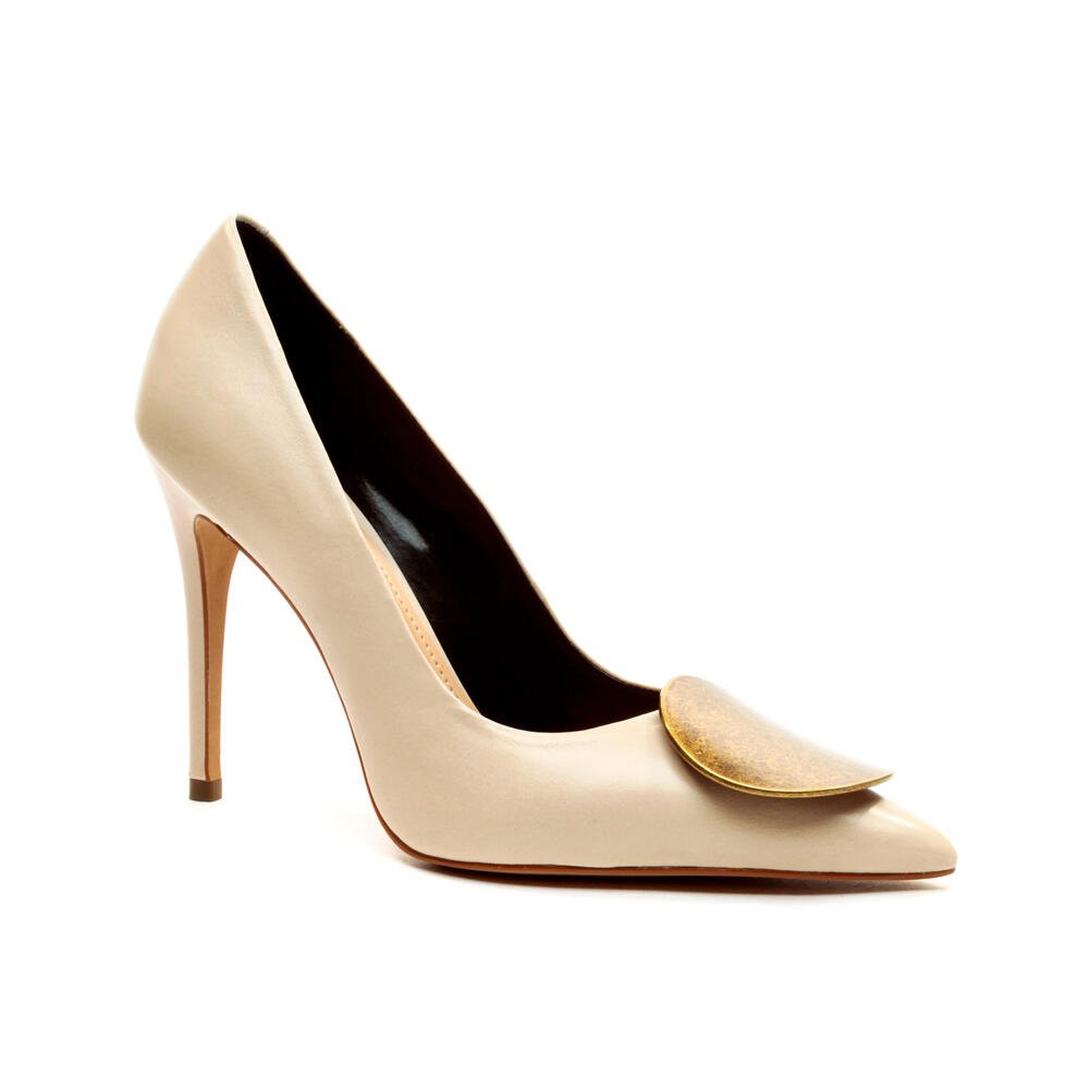 Scarpin Couro Off White Salto Alto Cecconello 2624002-3 Off White 3