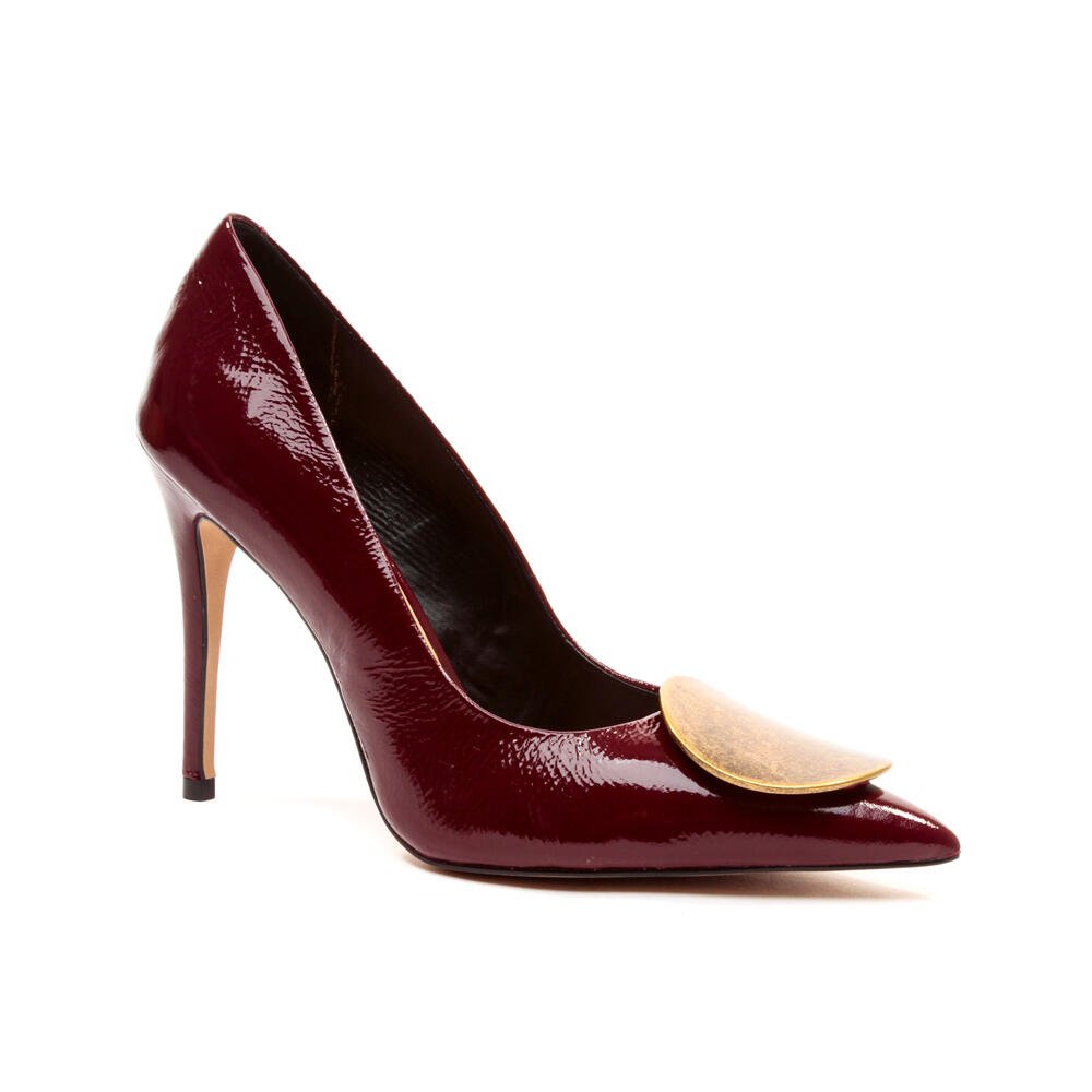 Scarpin Couro Bordô Salto Alto Cecconello 2624002-6 Bordô 3